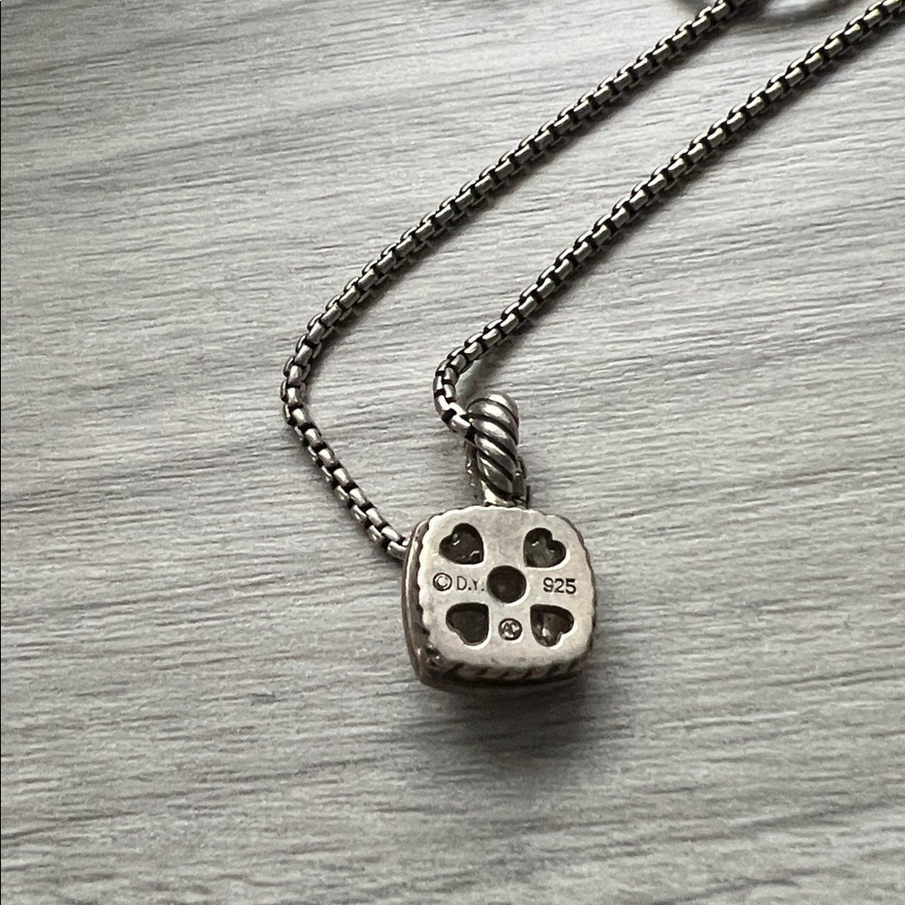 Authentic David Yurman Albion pendant necklace morganite and diamonds - Picture 5 of 9